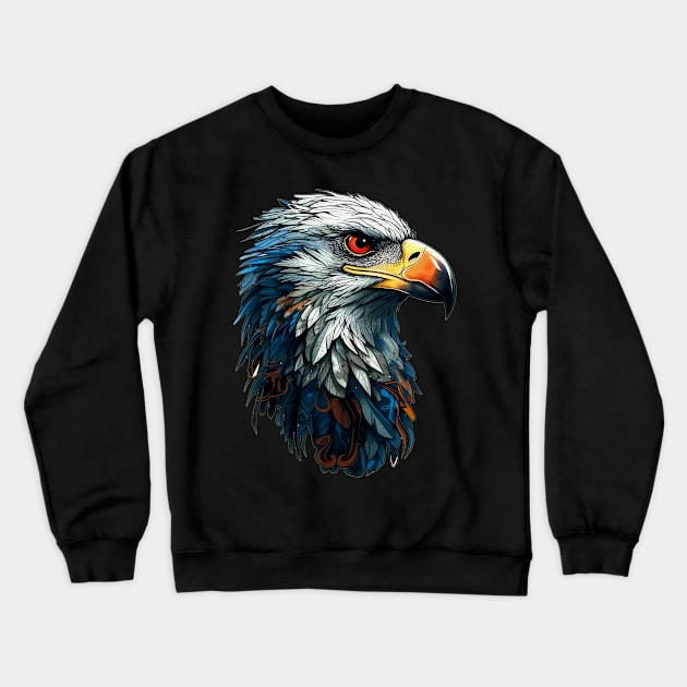 Eagle Portrait 3 Crewneck Sweatshirt by ZombieTeesEtc